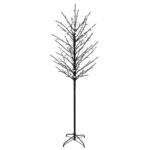 vidaXL LED vianočný stromček Čierna 47 x 210 cm Oceľ 250 LED – Obrázok 2