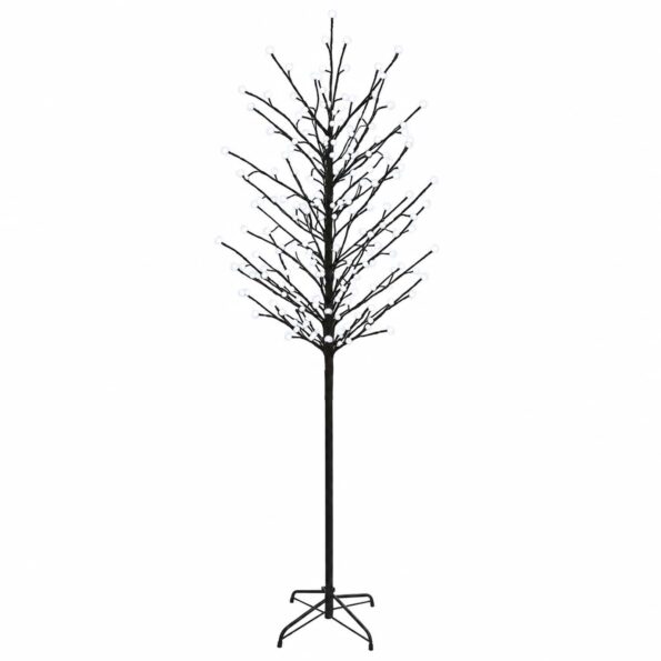 vidaXL LED vianočný stromček Čierna 47 x 210 cm Oceľ 250 LED – Obrázok 2