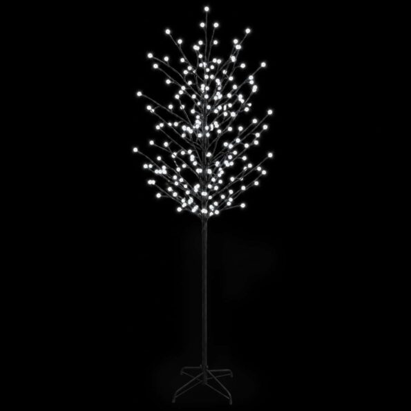 vidaXL LED vianočný stromček Čierna 47 x 210 cm Oceľ 250 LED – Obrázok 4