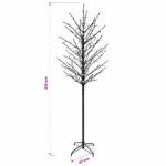 vidaXL LED vianočný stromček Čierna 47 x 210 cm Oceľ 250 LED – Obrázok 7