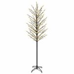 vidaXL LED vianočný stromček Čierna 240 cm Oceľ 280 LED – Obrázok 2