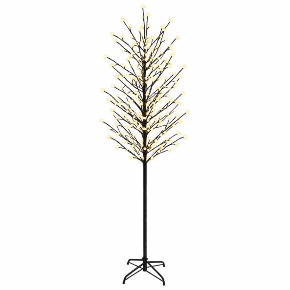 vidaXL LED vianočný stromček Čierna 240 cm Oceľ 280 LED – Obrázok 2