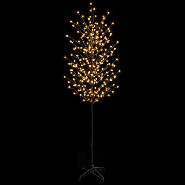 vidaXL LED vianočný stromček Čierna 240 cm Oceľ 280 LED – Obrázok 4
