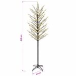 vidaXL LED vianočný stromček Čierna 240 cm Oceľ 280 LED – Obrázok 7
