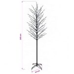 vidaXL LED vianočný stromček Čierna 240 cm Oceľ 280 LED – Obrázok 7