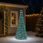 vidaXL Trblietavý LED vianočný stromček s podstavcom EKENAS 180 cm