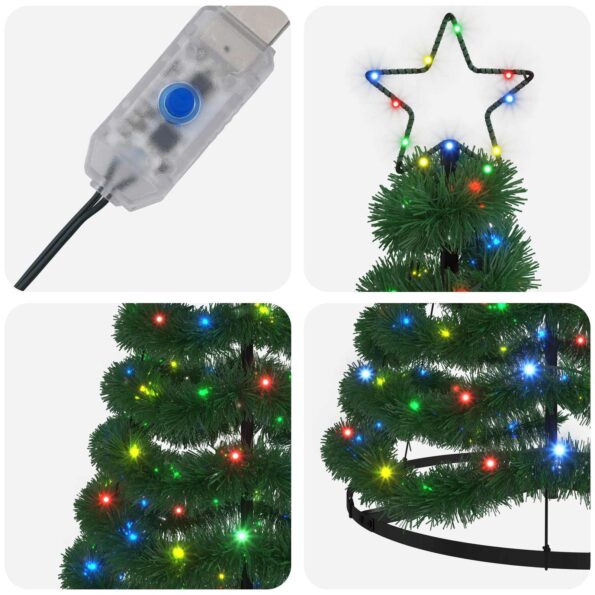 vidaXL Trblietavý LED vianočný stromček s podstavcom EKENAS 180 cm – Obrázok 4