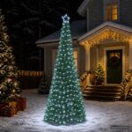 vidaXL Trblietavý LED vianočný stromček s podstavcom EKENAS 250 cm