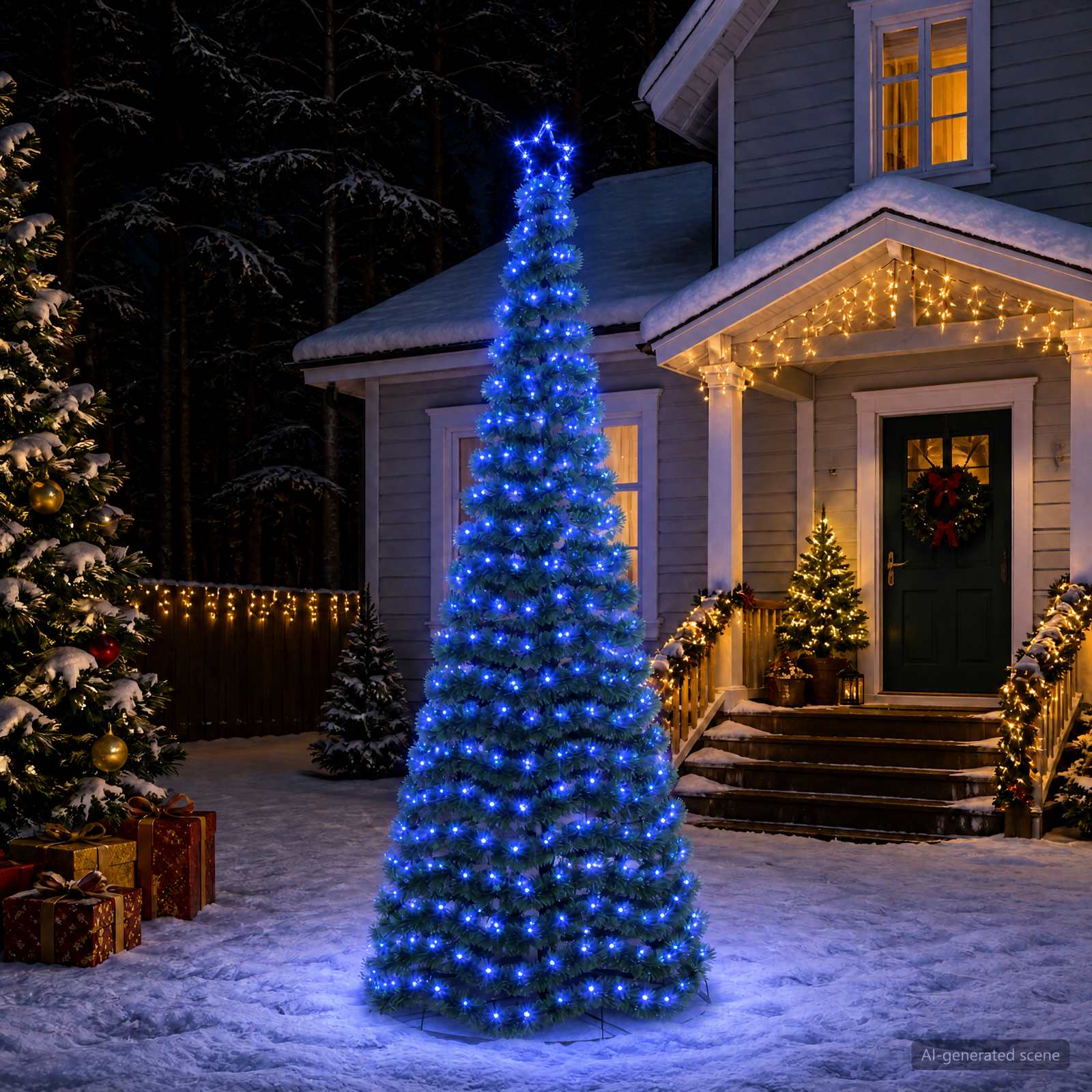 42055411_1.jpg vidaXL Trblietavý LED vianočný stromček s podstavcom EKENAS 250 cm – Obrázok 1