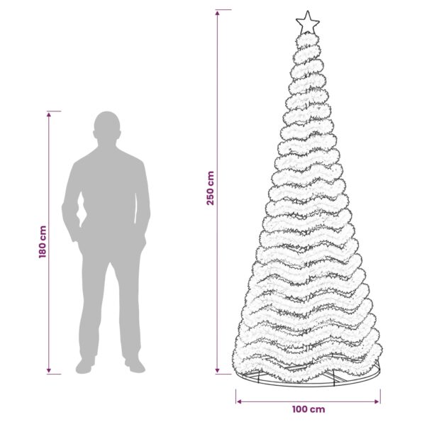 vidaXL Trblietavý LED vianočný stromček s podstavcom EKENAS 250 cm – Obrázok 6