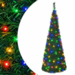 vidaXL Pop-up vianočný stromček s LED 150 cm 100 LED PVC Zelená – Obrázok 2