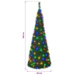 vidaXL Pop-up vianočný stromček s LED 150 cm 100 LED PVC Zelená – Obrázok 7