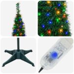 vidaXL Pop-up vianočný stromček s LED 210 cm 200 LED PVC Zelená – Obrázok 6