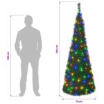 vidaXL Pop-up vianočný stromček s LED 210 cm 200 LED PVC Zelená – Obrázok 7