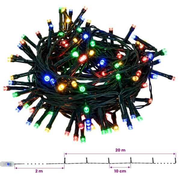 vidaXL Pop-up vianočný stromček s LED 210 cm 200 LED PVC Zelená – Obrázok 8