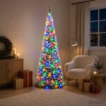 vidaXL Pop-up vianočný stromček s LED 210 cm 200 LED PVC