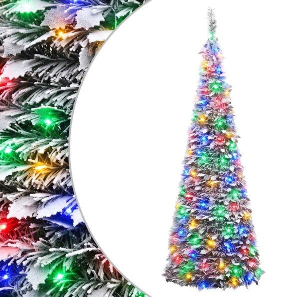 vidaXL Pop-up vianočný stromček s LED 210 cm 200 LED PVC – Obrázok 2