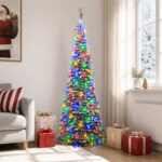 vidaXL Pop-up vianočný stromček s LED 210 cm 200 LED PVC – Obrázok 3