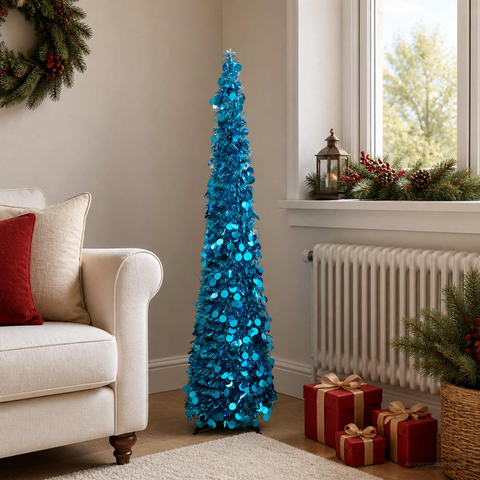 42055448_1.jpg vidaXL Pop-up vianočný stromček 120 cm PET Modrá – Obrázok 1