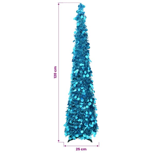 vidaXL Pop-up vianočný stromček 120 cm PET Modrá – Obrázok 5