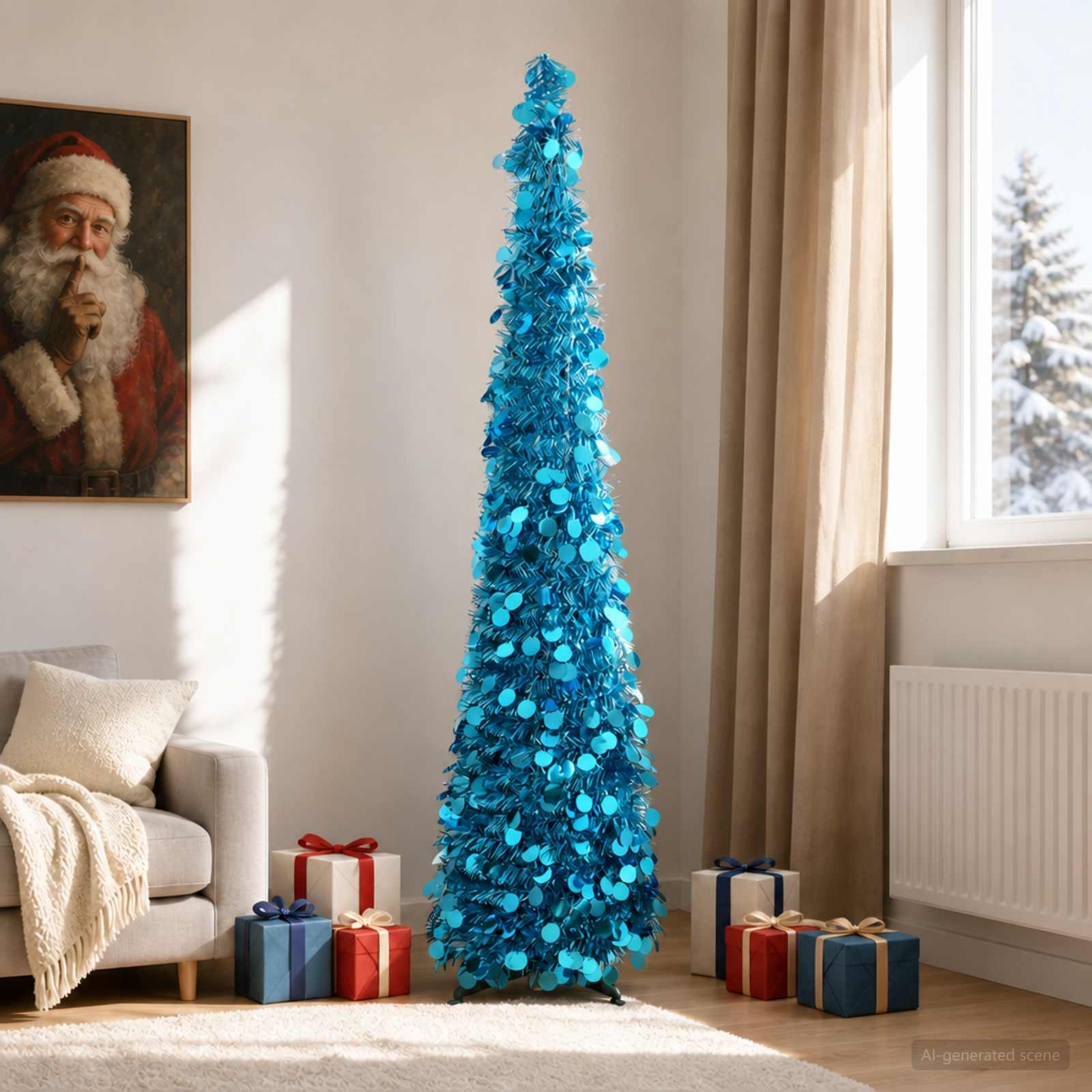 42055450_1.jpg vidaXL Pop-up vianočný stromček 180 cm PET Modrá – Obrázok 1