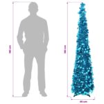 vidaXL Pop-up vianočný stromček 180 cm PET Modrá – Obrázok 5