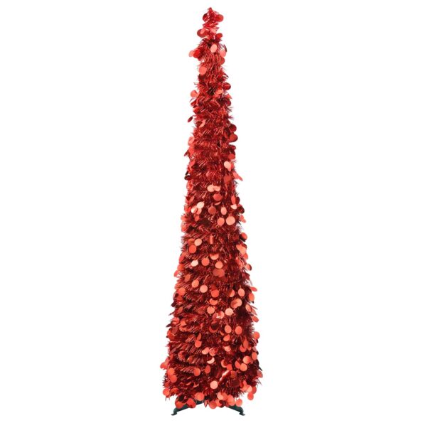 vidaXL Pop-up vianočný stromček 120 cm PET Červená – Obrázok 3