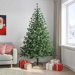 vidaXL Umelý Sklápací Vianočný Stromček 210 cm PVC a kov Zelená