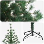 vidaXL Umelý Sklápací Vianočný Stromček 210 cm PVC a kov Zelená – Obrázok 4