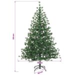 vidaXL Umelý Sklápací Vianočný Stromček 210 cm PVC a kov Zelená – Obrázok 7