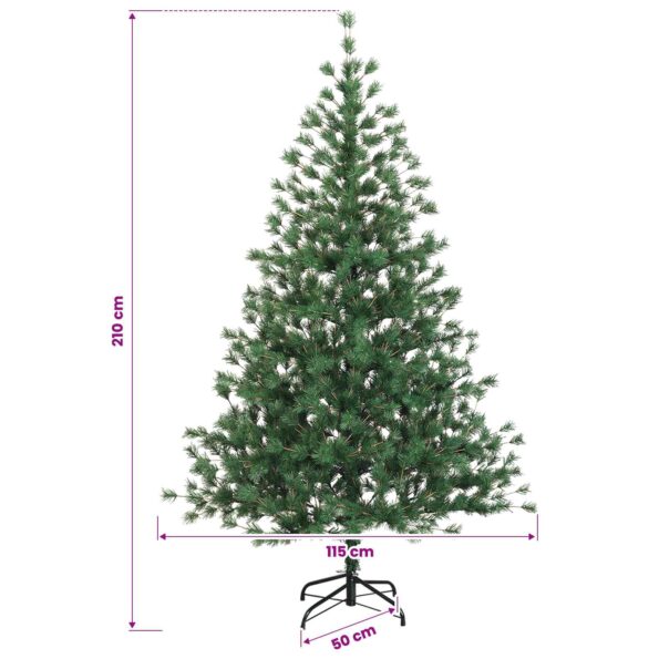 vidaXL Umelý Sklápací Vianočný Stromček 210 cm PVC a kov Zelená – Obrázok 7