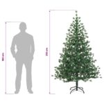 vidaXL Umelý Sklápací Vianočný Stromček 210 cm PVC a kov Zelená – Obrázok 8