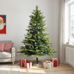 vidaXL Umelý Sklápací Vianočný Stromček 210 cm PVC a kov Zelená