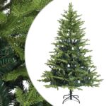 vidaXL Umelý Sklápací Vianočný Stromček 210 cm PVC a kov Zelená – Obrázok 2