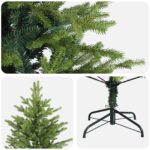 vidaXL Umelý Sklápací Vianočný Stromček 210 cm PVC a kov Zelená – Obrázok 4