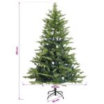 vidaXL Umelý Sklápací Vianočný Stromček 210 cm PVC a kov Zelená – Obrázok 7