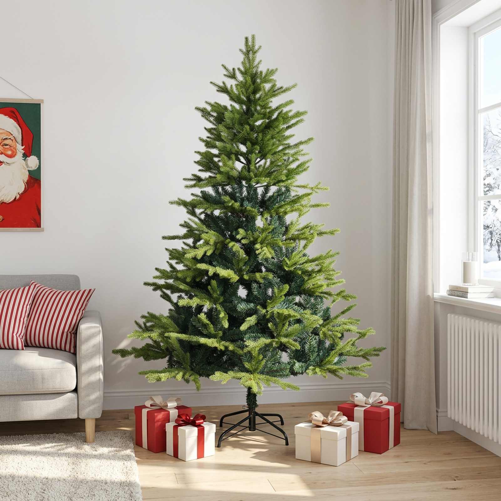 42055481_1.jpg vidaXL Umelý Sklápací Vianočný Stromček 240 cm PVC a kov Zelená – Obrázok 1