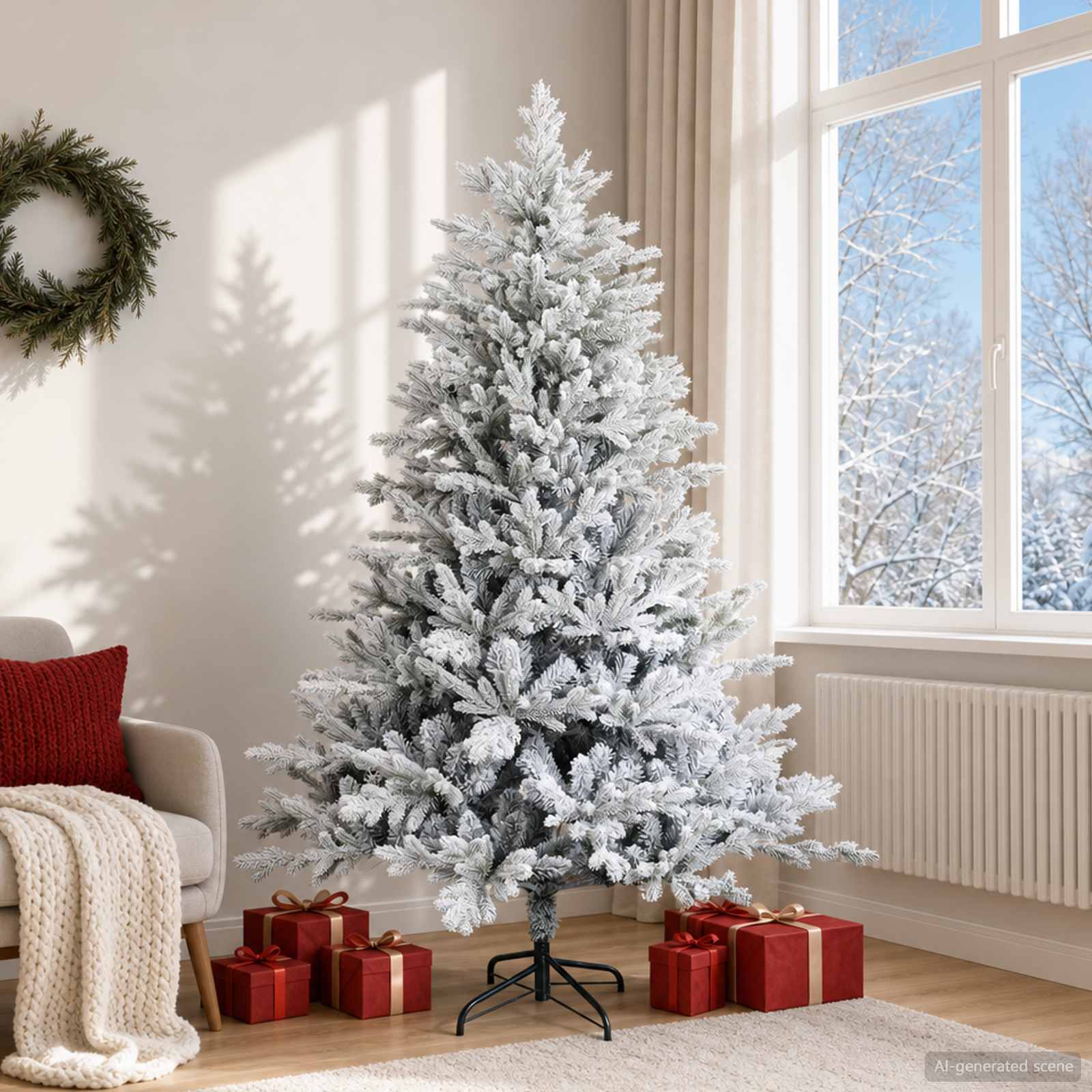 42055484_1.jpg vidaXL Umelý Sklápací Vianočný Stromček 180 cm PVC a kov – Obrázok 1