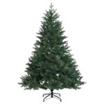 vidaXL Umelý Sklápací Vianočný Stromček 210 cm PVC a kov Zelená – Obrázok 3