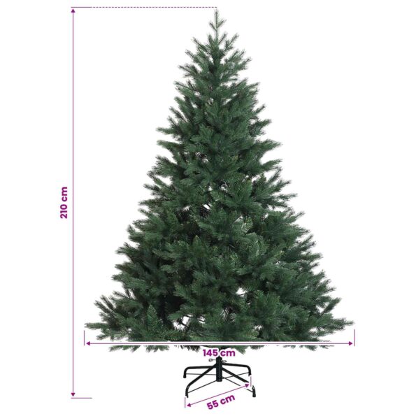vidaXL Umelý Sklápací Vianočný Stromček 210 cm PVC a kov Zelená – Obrázok 7