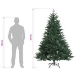 vidaXL Umelý Sklápací Vianočný Stromček 210 cm PVC a kov Zelená – Obrázok 8