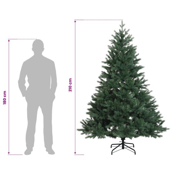vidaXL Umelý Sklápací Vianočný Stromček 210 cm PVC a kov Zelená – Obrázok 8