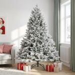 vidaXL Umelý Sklápací Vianočný Stromček 210 cm PVC a kov