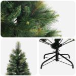 vidaXL Umelý Sklápací Vianočný Stromček 120 cm PVC a kov Zelená – Obrázok 4