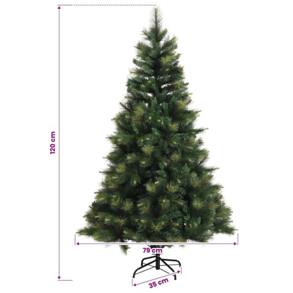 vidaXL Umelý Sklápací Vianočný Stromček 120 cm PVC a kov Zelená – Obrázok 7