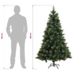 vidaXL Umelý Sklápací Vianočný Stromček 180 cm PVC a kov Zelená – Obrázok 8