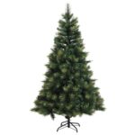 vidaXL Umelý Sklápací Vianočný Stromček 210 cm PVC a kov Zelená – Obrázok 3