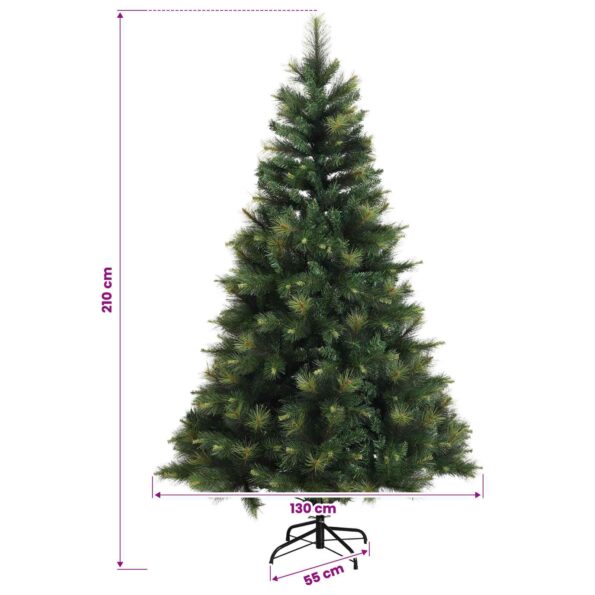 vidaXL Umelý Sklápací Vianočný Stromček 210 cm PVC a kov Zelená – Obrázok 7