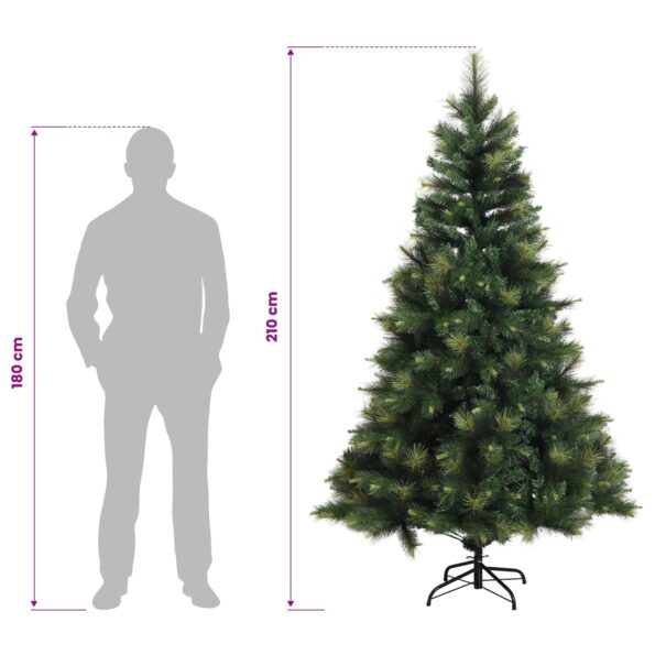 vidaXL Umelý Sklápací Vianočný Stromček 210 cm PVC a kov Zelená – Obrázok 8