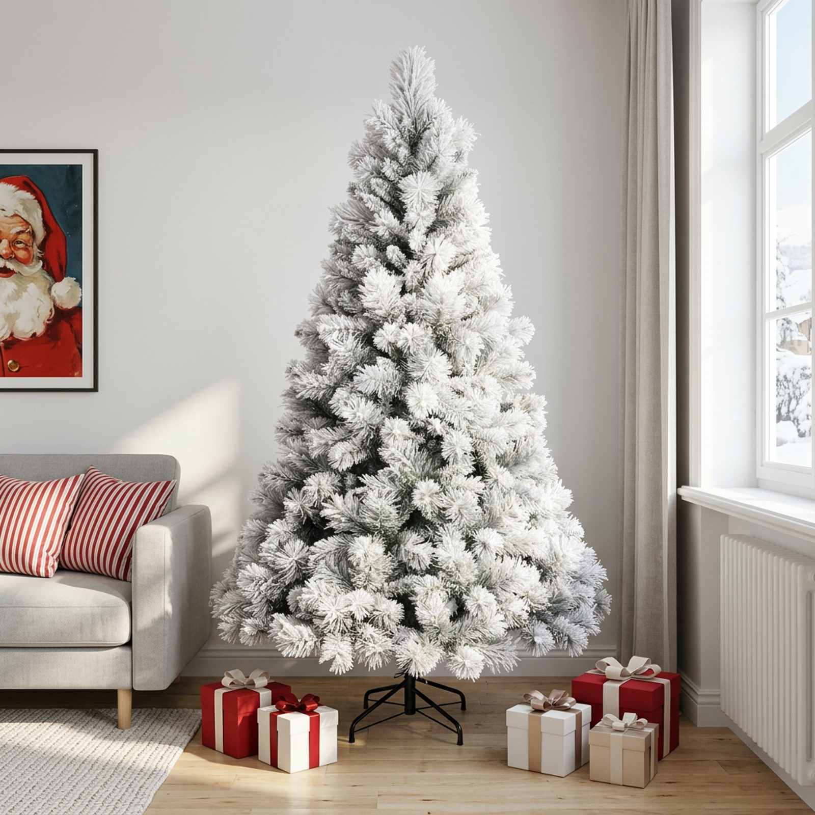 42055515_1.jpg vidaXL Umelý Sklápací Vianočný Stromček 210 cm PVC a kov – Obrázok 1